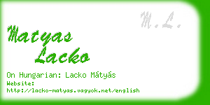 matyas lacko business card